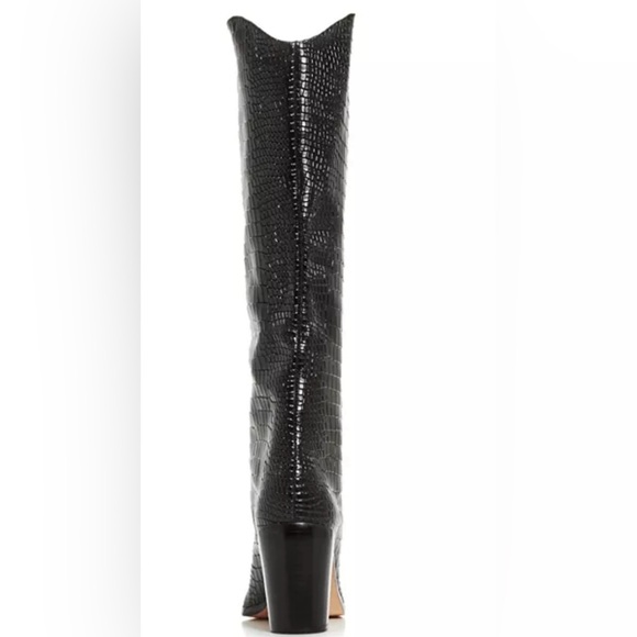 SCHUTZ - Maryana Crocodile Embossed Knee-High Block Boot Size 5 - Picture 3 of 13